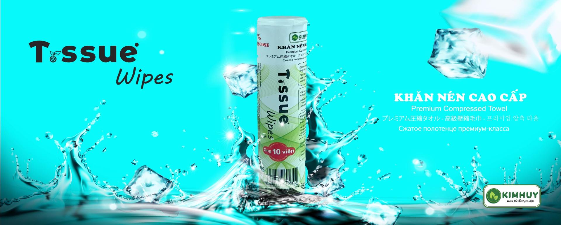 10 viên khăn nén đựng trong ống tuýp